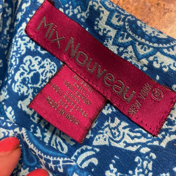 Mix Nouveau Blue Paisley Lined Dress Size Small - Picture 8 of 16